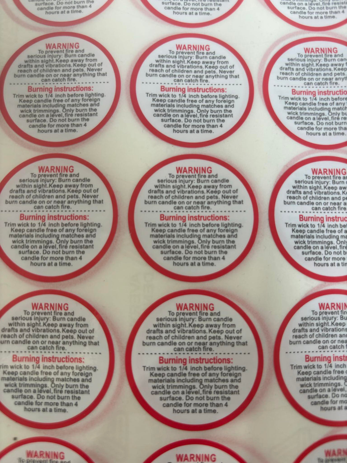 Candle Warning Labels