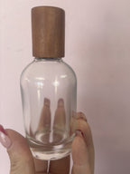 Perfume Santal Glass Spray Bottle With Wooden Lid 50ml
