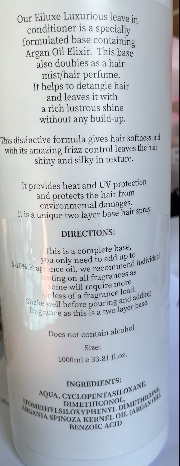 Luxurious Leave In Conditioning Spray Base